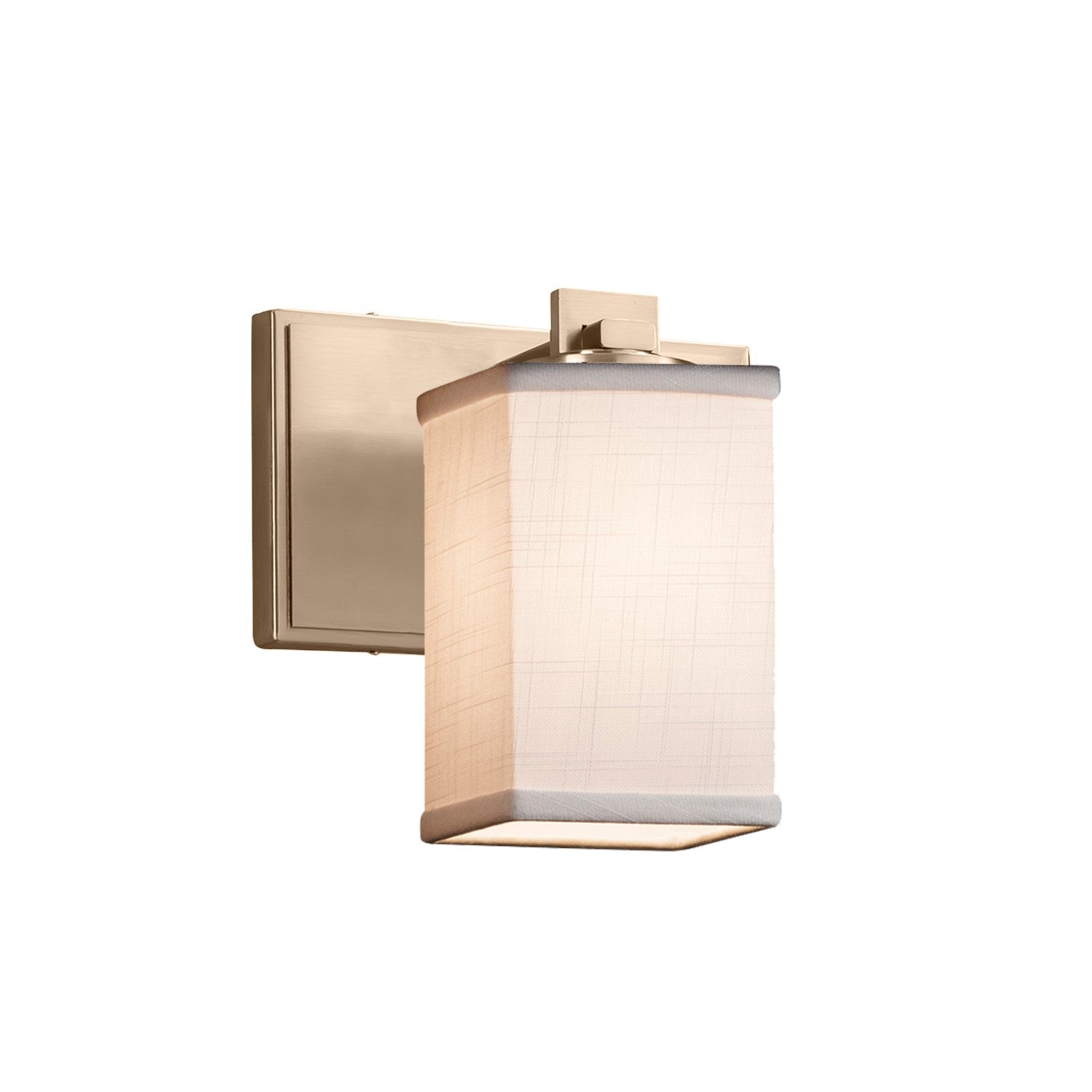 Justice Designs - FAB-8441-15-WHTE-BRSS - One Light Wall Sconce - Textile - Brushed Brass