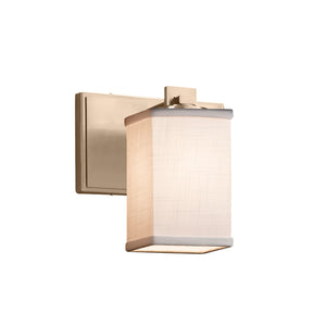 Justice Designs - FAB-8441-15-WHTE-BRSS - One Light Wall Sconce - Textile - Brushed Brass