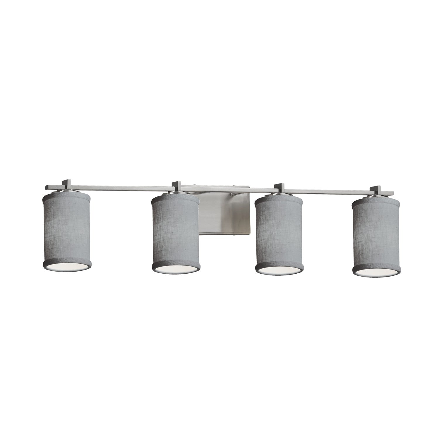 Justice Designs - FAB-8444-10-GRAY-NCKL - Four Light Bath Bar - Textile - Brushed Nickel