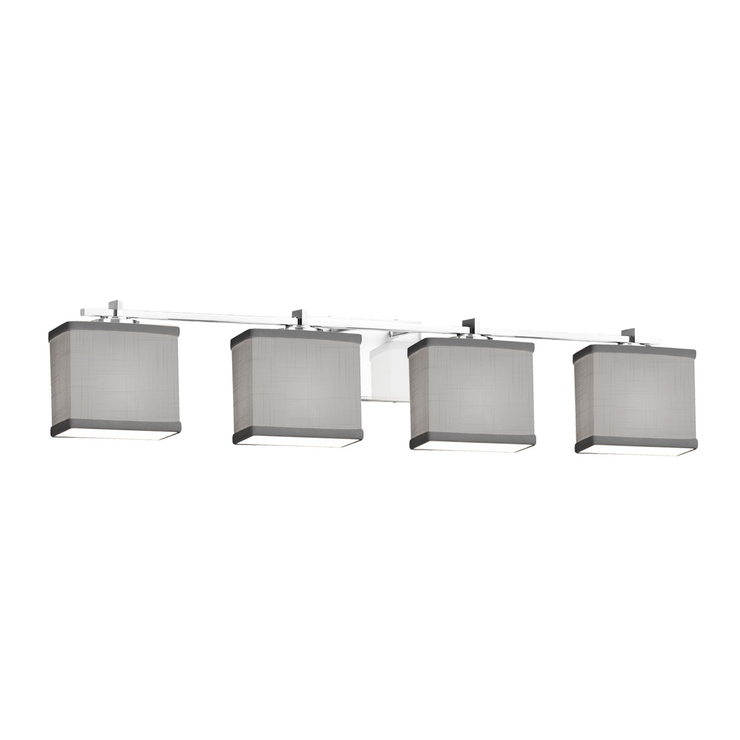 Justice Designs - FAB-8444-55-GRAY-CROM - Four Light Bath Bar - Textile - Polished Chrome