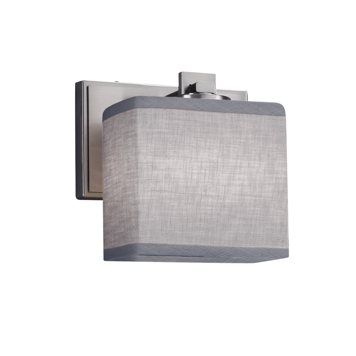 Justice Designs - FAB-8447-55-GRAY-NCKL - One Light Wall Sconce - Textile - Brushed Nickel