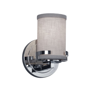 Justice Designs - FAB-8451-10-GRAY-CROM - One Light Wall Sconce - Textile - Polished Chrome