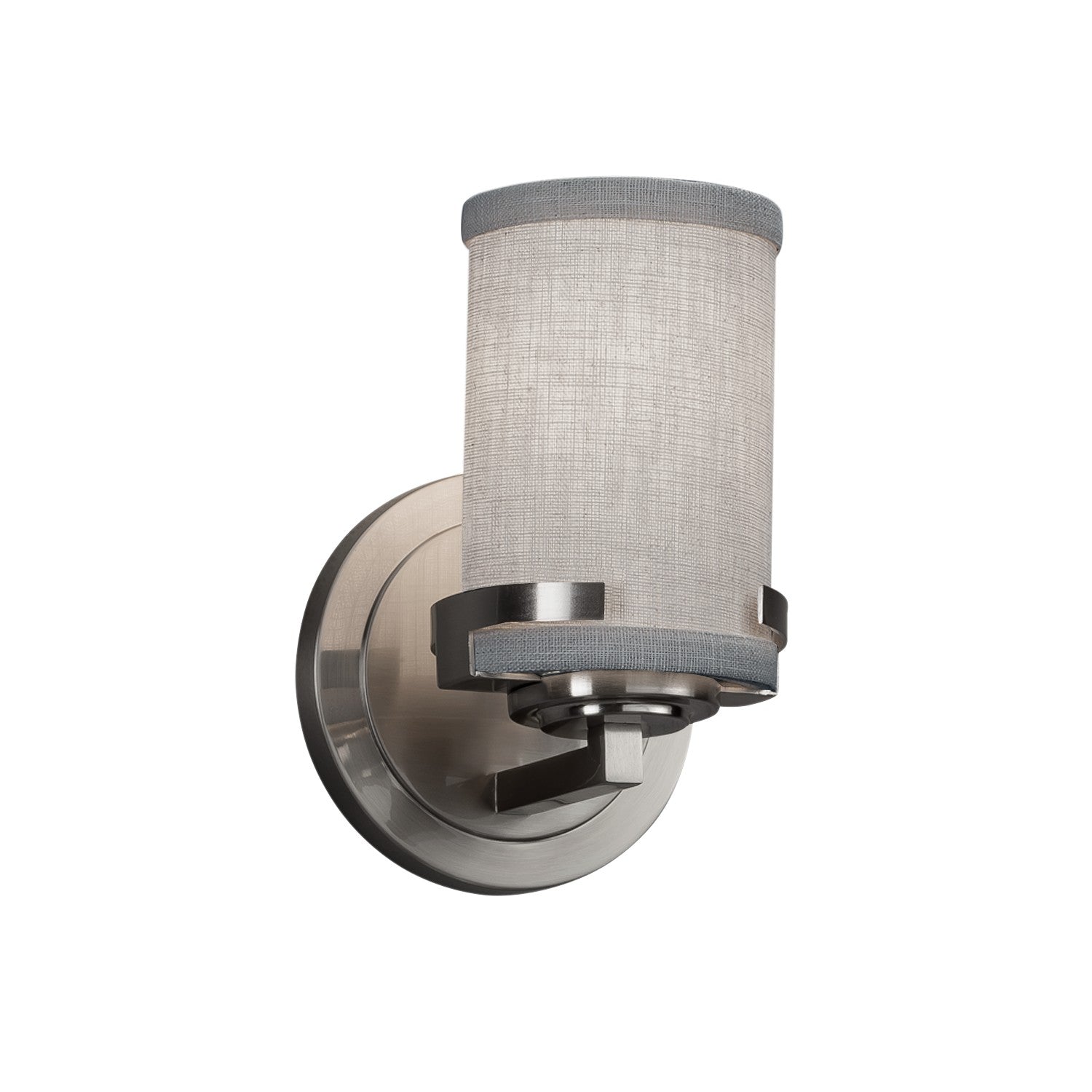 Justice Designs - FAB-8451-10-GRAY-NCKL - One Light Wall Sconce - Textile - Brushed Nickel