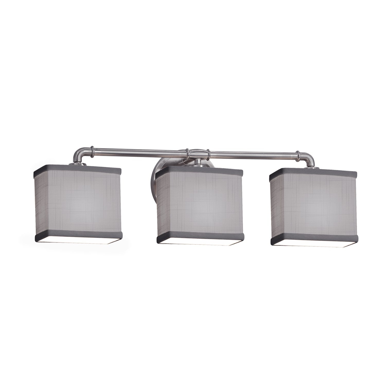 Justice Designs - FAB-8463-55-GRAY-NCKL - Three Light Bath Bar - Textile - Brushed Nickel