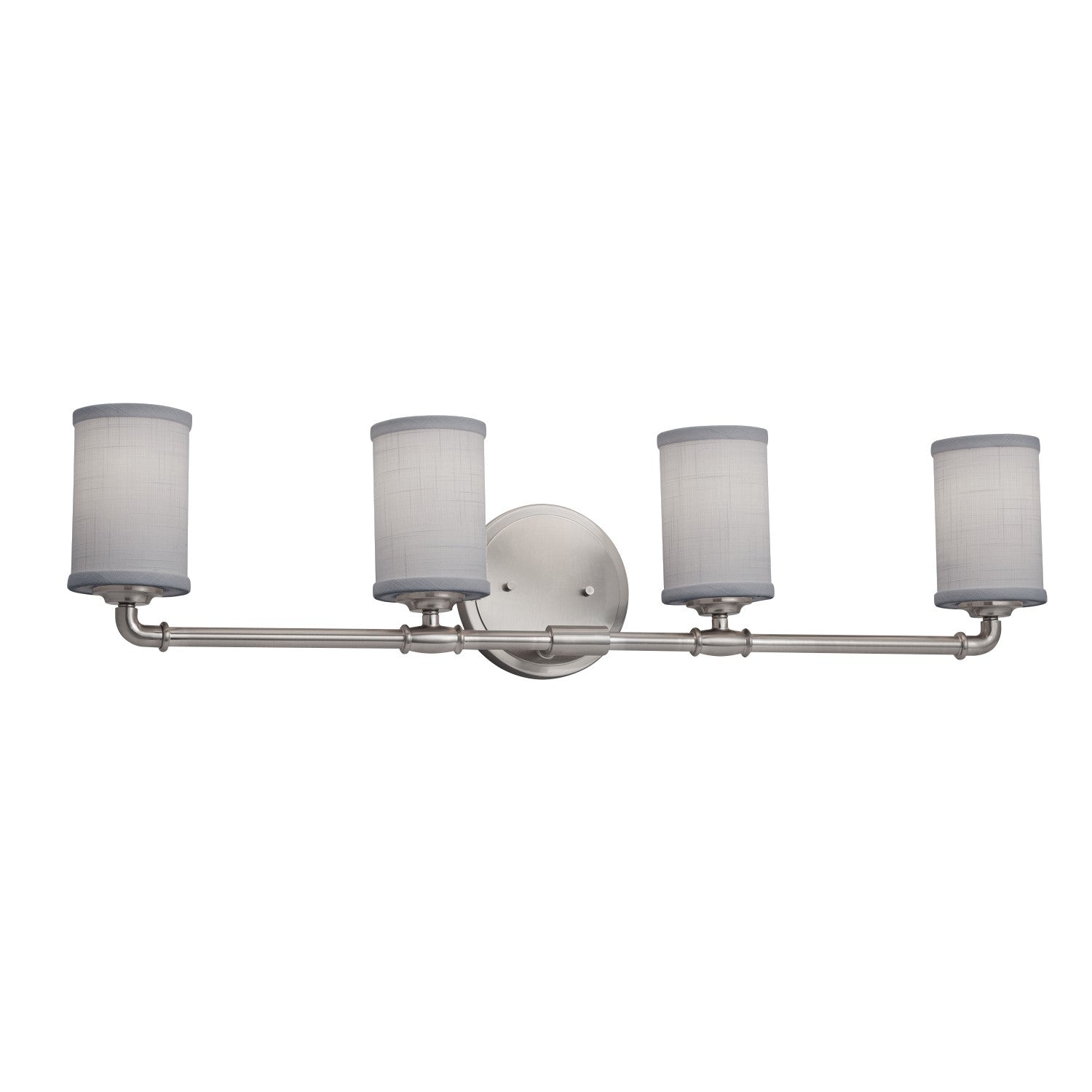 Justice Designs - FAB-8464-10-GRAY-NCKL - Four Light Bath Bar - Textile - Brushed Nickel