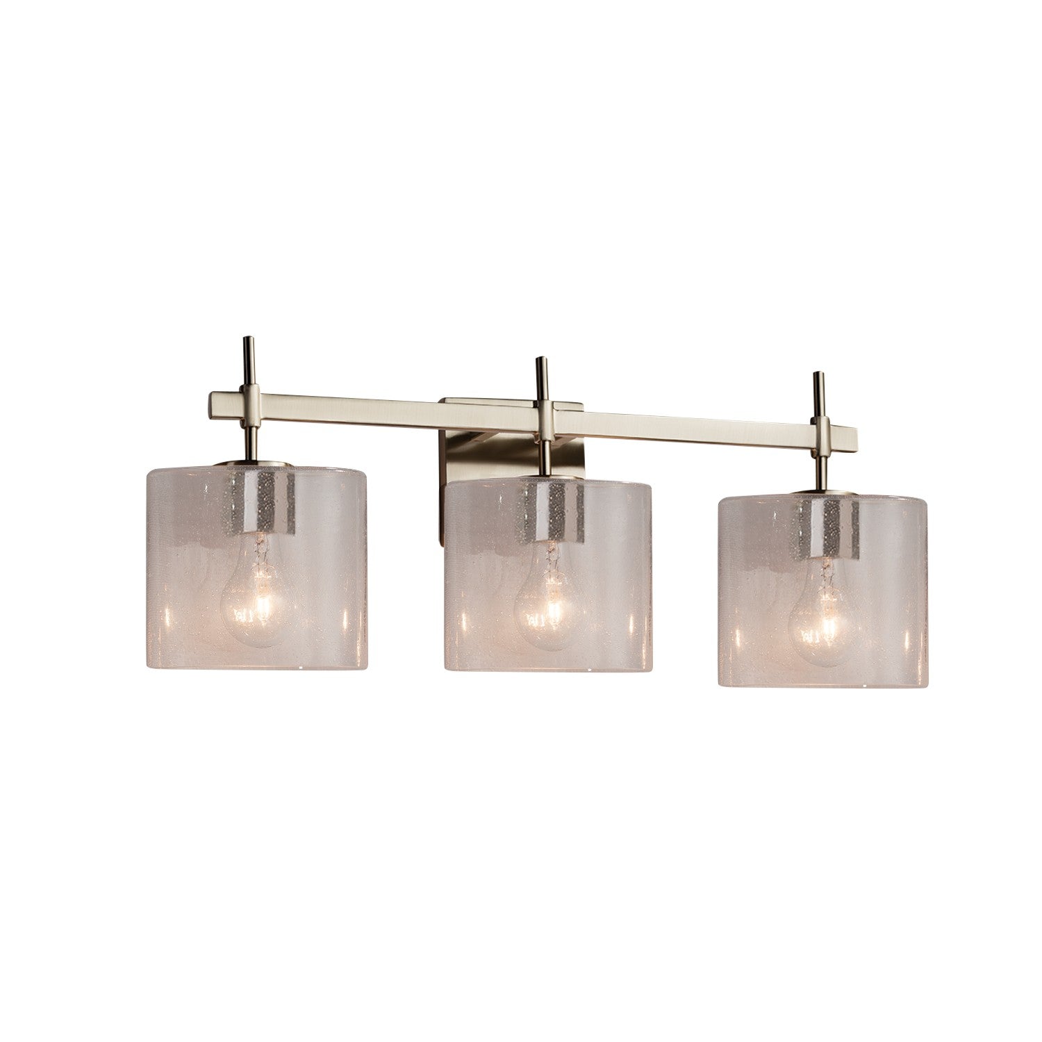 Justice Designs - FSN-8413-30-SEED-NCKL - Three Light Bath Bar - Fusion - Brushed Nickel