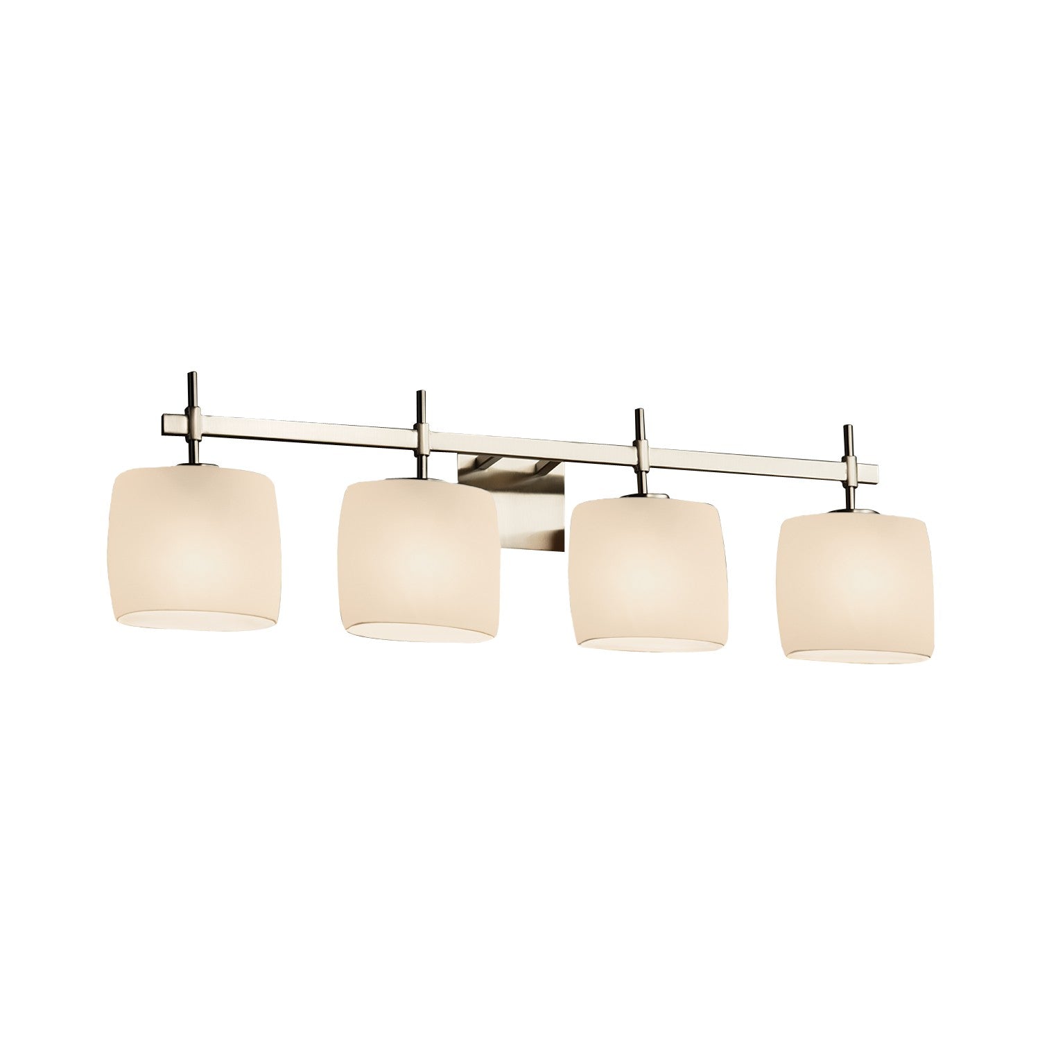 Justice Designs - FSN-8414-30-OPAL-NCKL - Four Light Bath Bar - Fusion - Brushed Nickel