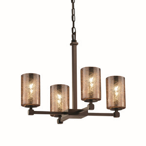 Justice Designs - FSN-8420-10-MROR-DBRZ - Four Light Chandelier - Fusion - Dark Bronze