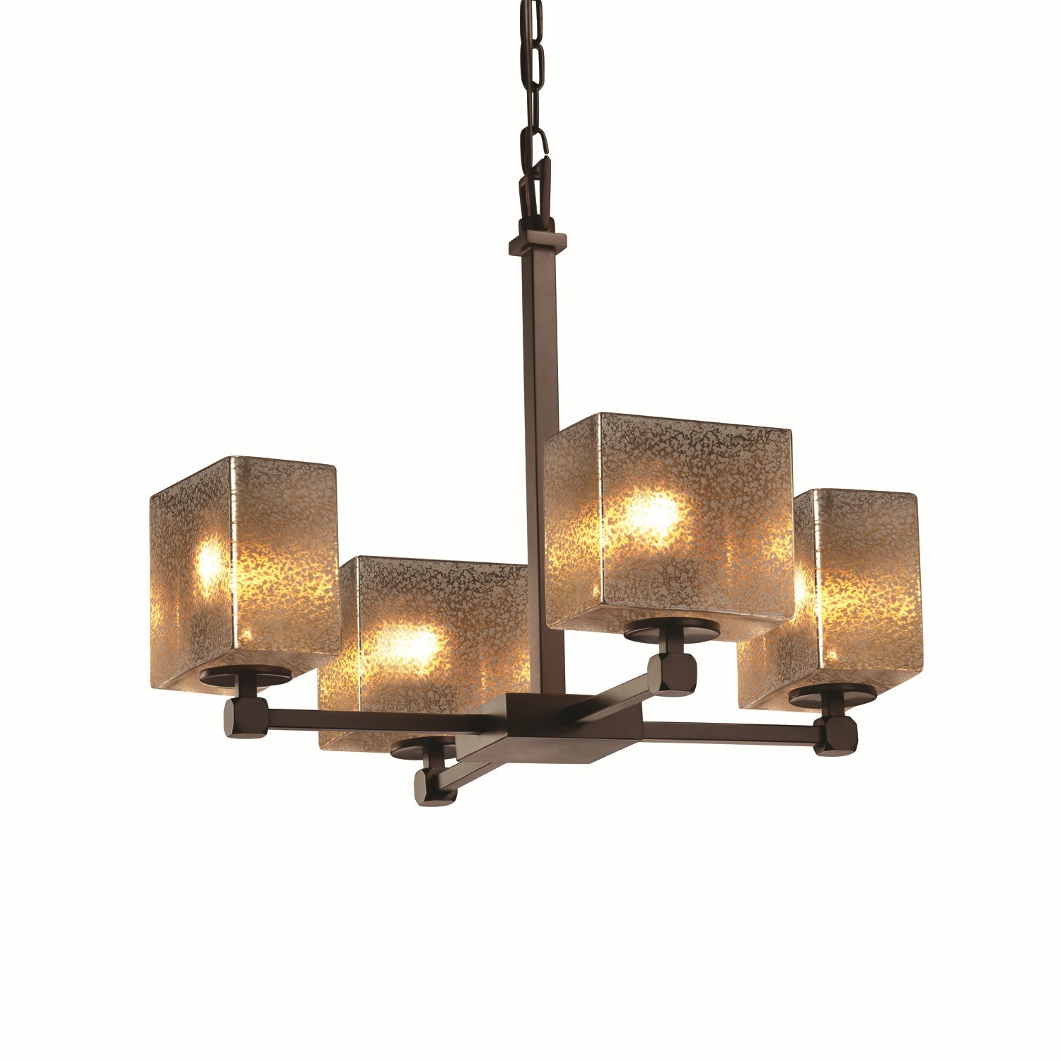 Justice Designs - FSN-8420-55-MROR-DBRZ - Four Light Chandelier - Fusion - Dark Bronze