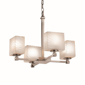 Justice Designs - FSN-8420-55-WEVE-NCKL - Four Light Chandelier - Fusion - Brushed Nickel