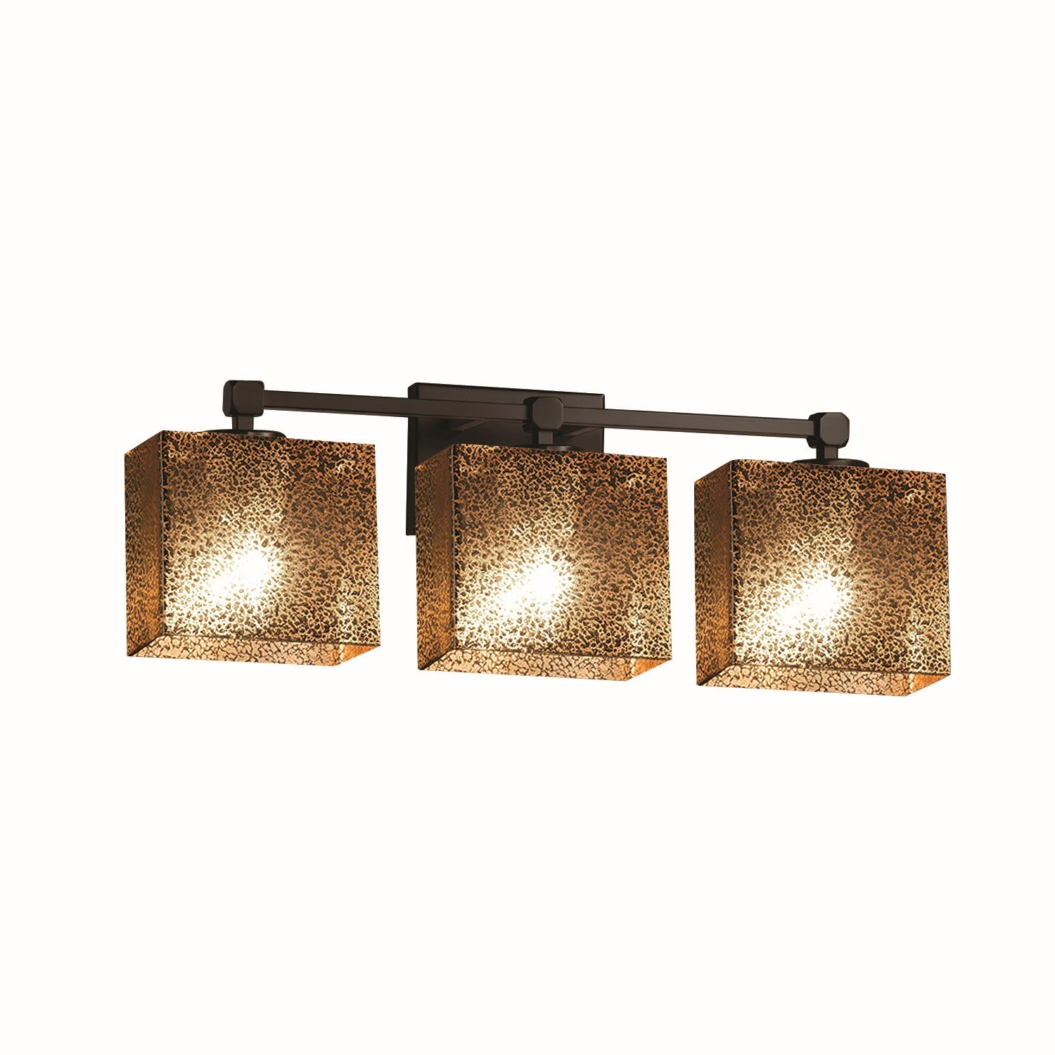 Justice Designs - FSN-8423-55-MROR-DBRZ - Three Light Bath Bar - Fusion - Dark Bronze