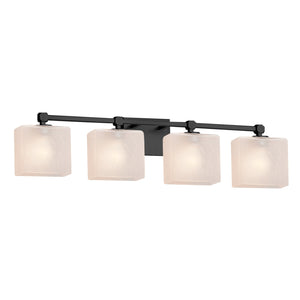 Justice Designs - FSN-8424-55-FRCR-MBLK - Four Light Bath Bar - Fusion - Matte Black