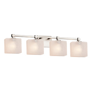 Justice Designs - FSN-8424-55-FRCR-NCKL - Four Light Bath Bar - Fusion - Brushed Nickel