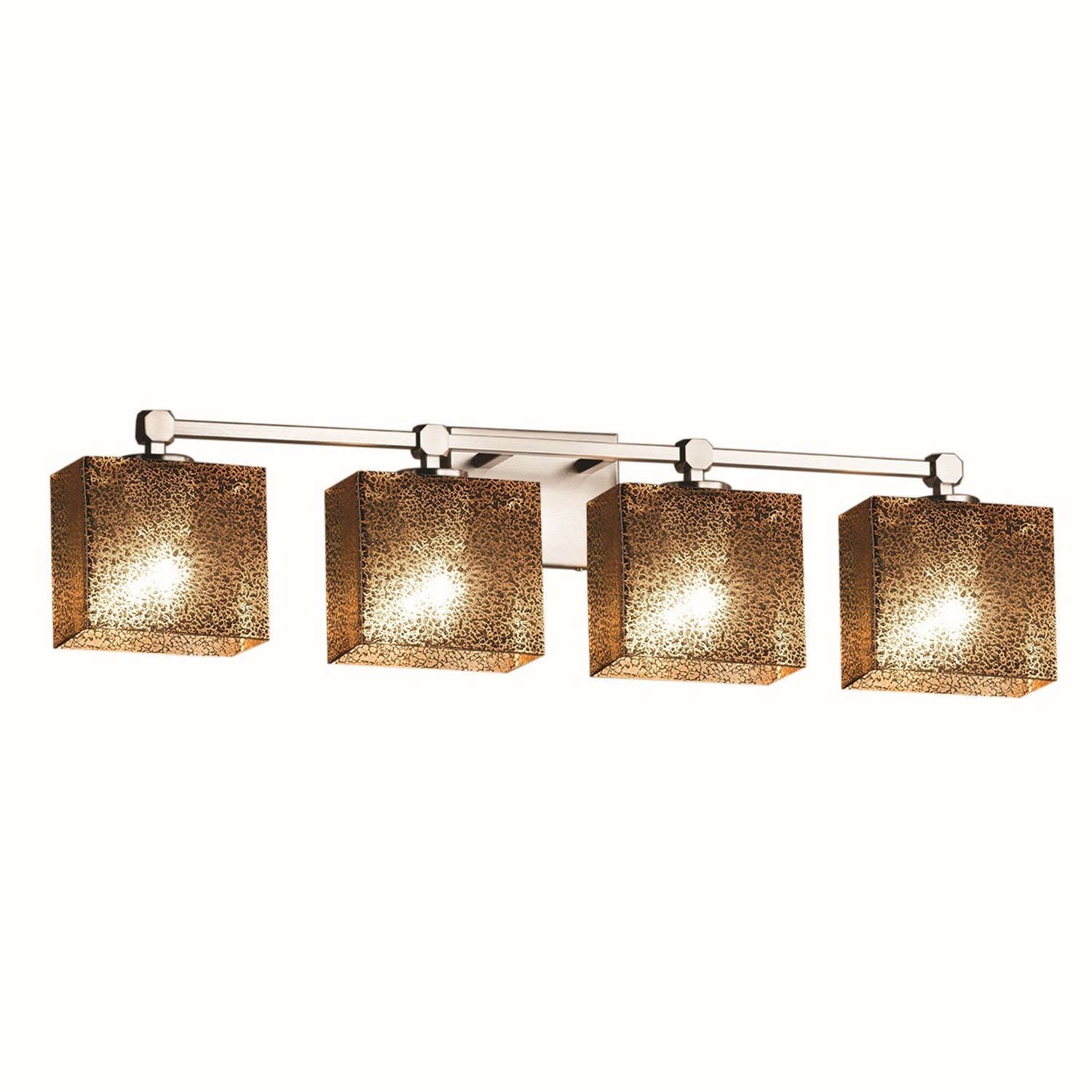 Justice Designs - FSN-8424-55-MROR-NCKL - Four Light Bath Bar - Fusion - Brushed Nickel