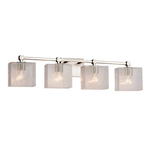 Justice Designs - FSN-8424-55-SEED-NCKL - Four Light Bath Bar - Fusion - Brushed Nickel