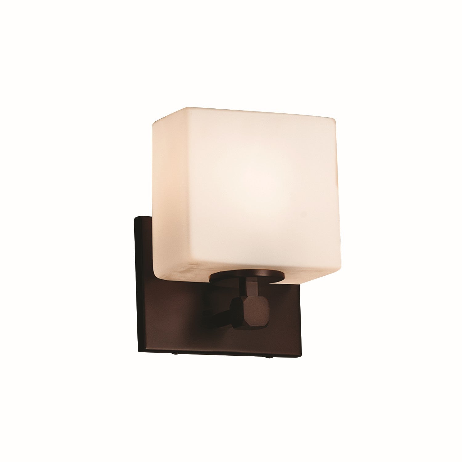 Justice Designs - FSN-8427-55-OPAL-DBRZ - One Light Wall Sconce - Fusion - Dark Bronze