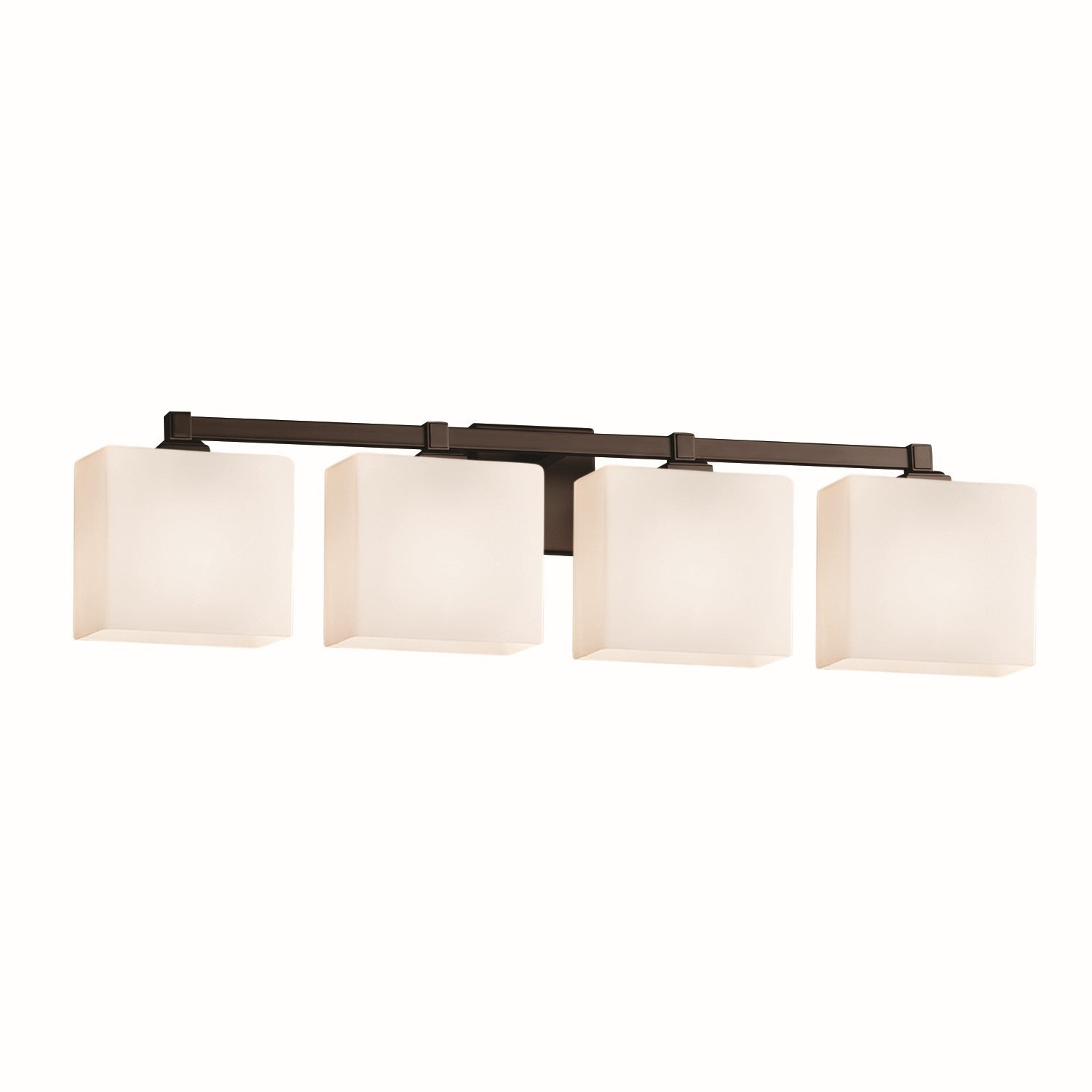 Justice Designs - FSN-8434-55-OPAL-DBRZ - Four Light Bath Bar - Fusion - Dark Bronze