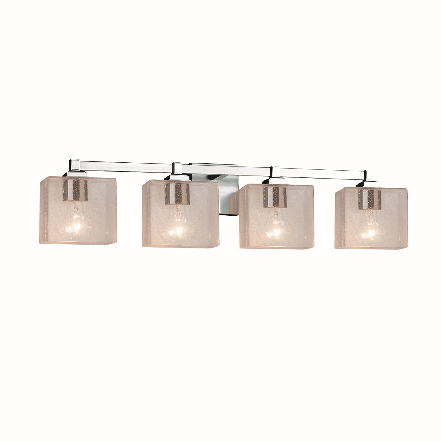 Justice Designs - FSN-8434-55-SEED-CROM - Four Light Bath Bar - Fusion - Polished Chrome