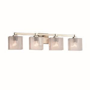 Justice Designs - FSN-8434-55-SEED-NCKL - Four Light Bath Bar - Fusion - Brushed Nickel