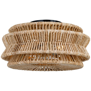 Visual Comfort Signature - CHC 4015BZ/NAB - LED Semi-Flush Mount - Antigua - Bronze and Natural Abaca