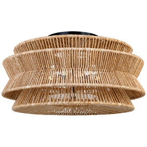 Visual Comfort Signature - CHC 4017BZ/NAB - LED Semi-Flush Mount - Antigua - Bronze and Natural Abaca