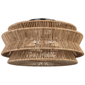 Visual Comfort Signature - CHC 4017BZ/NAB - LED Semi-Flush Mount - Antigua - Bronze and Natural Abaca