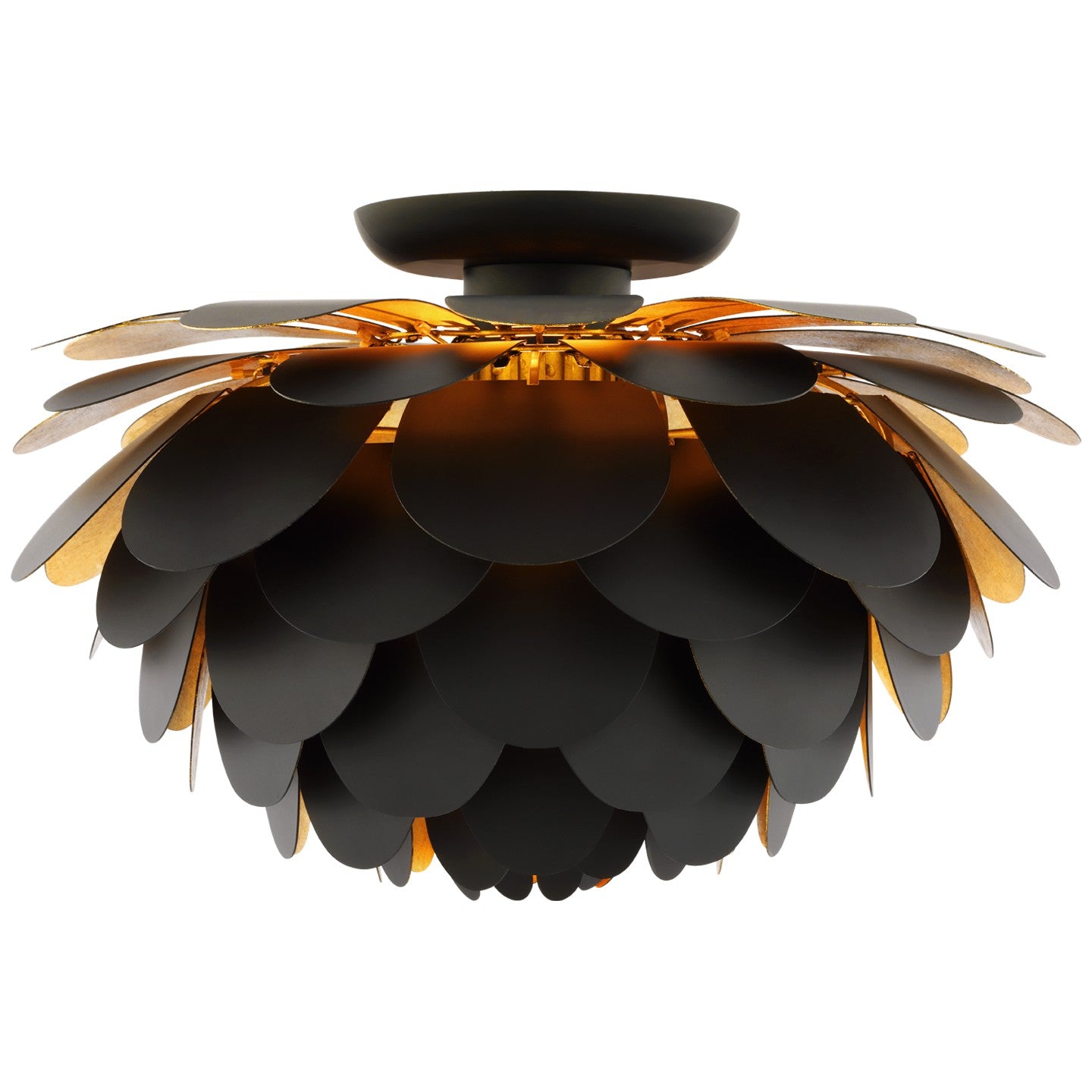 Visual Comfort Signature - CHC 4163MBK/G - LED Flush Mount - Cynara - Matte Black and Gild