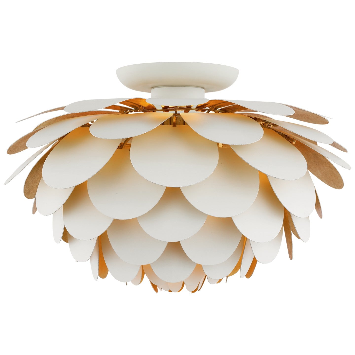 Visual Comfort Signature - CHC 4163WHT/G - LED Flush Mount - Cynara - White and Gild