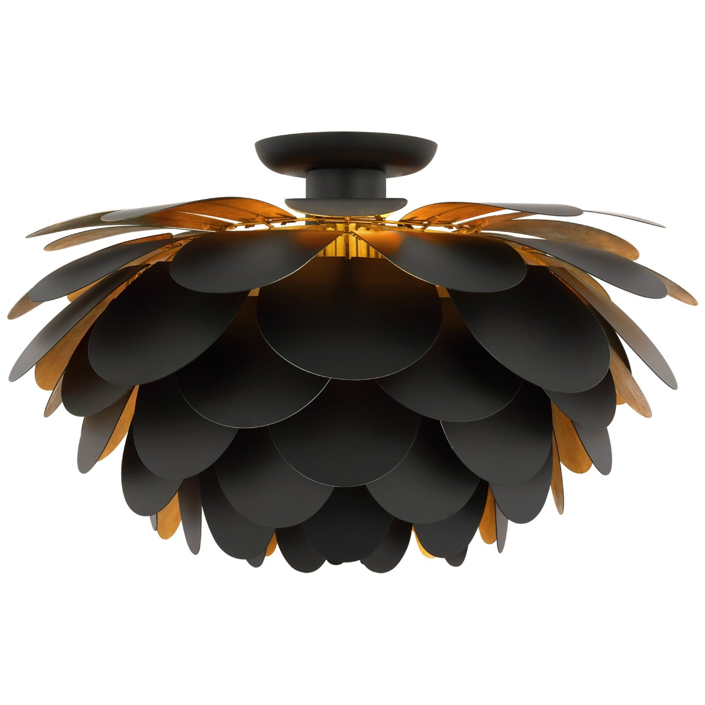 Visual Comfort Signature - CHC 4164MBK/G - LED Flush Mount - Cynara - Matte Black and Gild