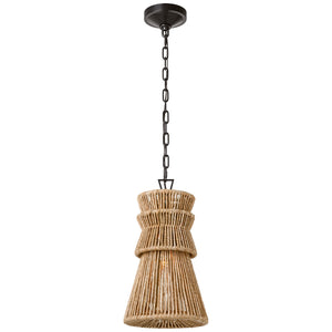 Visual Comfort Signature - CHC 5020BZ/NAB - LED Pendant - Antigua - Bronze and Natural Abaca