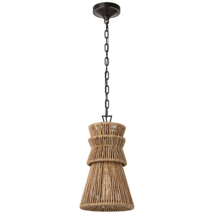 Visual Comfort Signature - CHC 5020BZ/NAB - LED Pendant - Antigua - Bronze and Natural Abaca