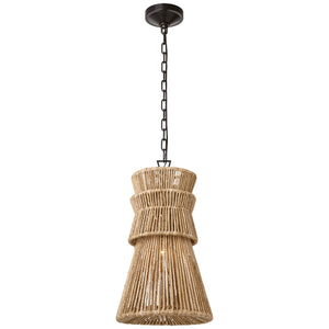 Visual Comfort Signature - CHC 5021BZ/NAB - LED Pendant - Antigua - Bronze and Natural Abaca