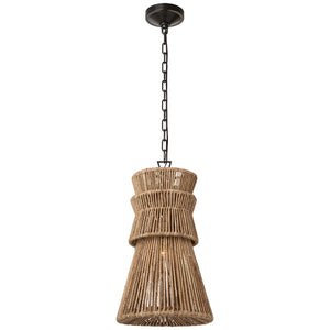 Visual Comfort Signature - CHC 5021BZ/NAB - LED Pendant - Antigua - Bronze and Natural Abaca