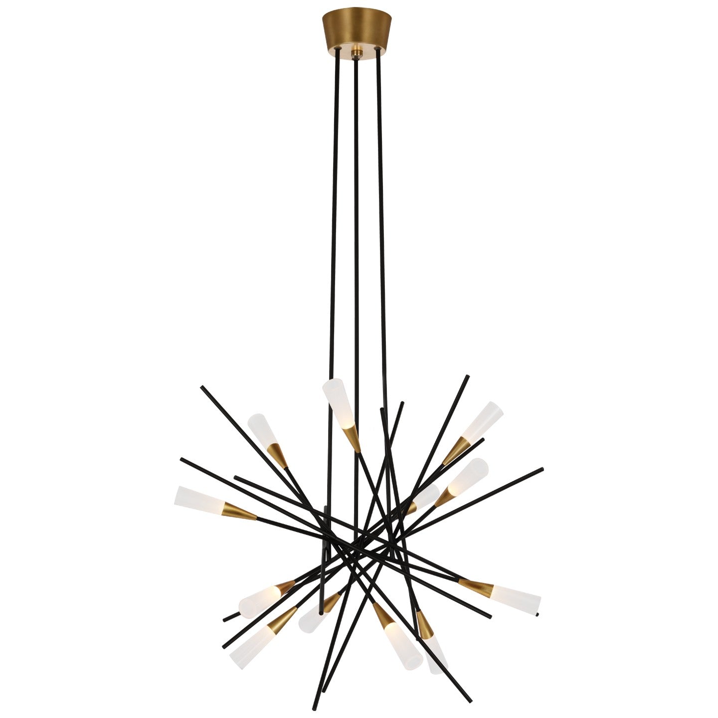 Visual Comfort Signature - CHC 5605BLK - LED Chandelier - Stellar - Matte Black and Antique Brass