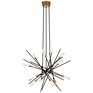 Visual Comfort Signature - CHC 5605BLK - LED Chandelier - Stellar - Matte Black and Antique Brass