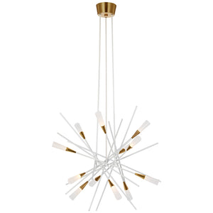 Visual Comfort Signature - CHC 5605WHT - LED Chandelier - Stellar - Matte White and Antique Brass