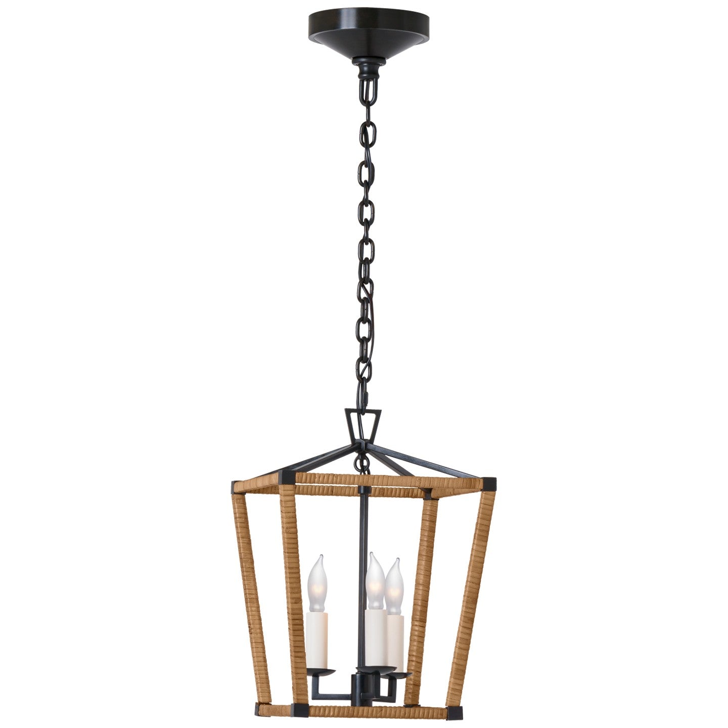 Visual Comfort Signature - CHC 5875AI/NRT - LED Lantern - Darlana Wrapped - Aged Iron and Natural Rattan