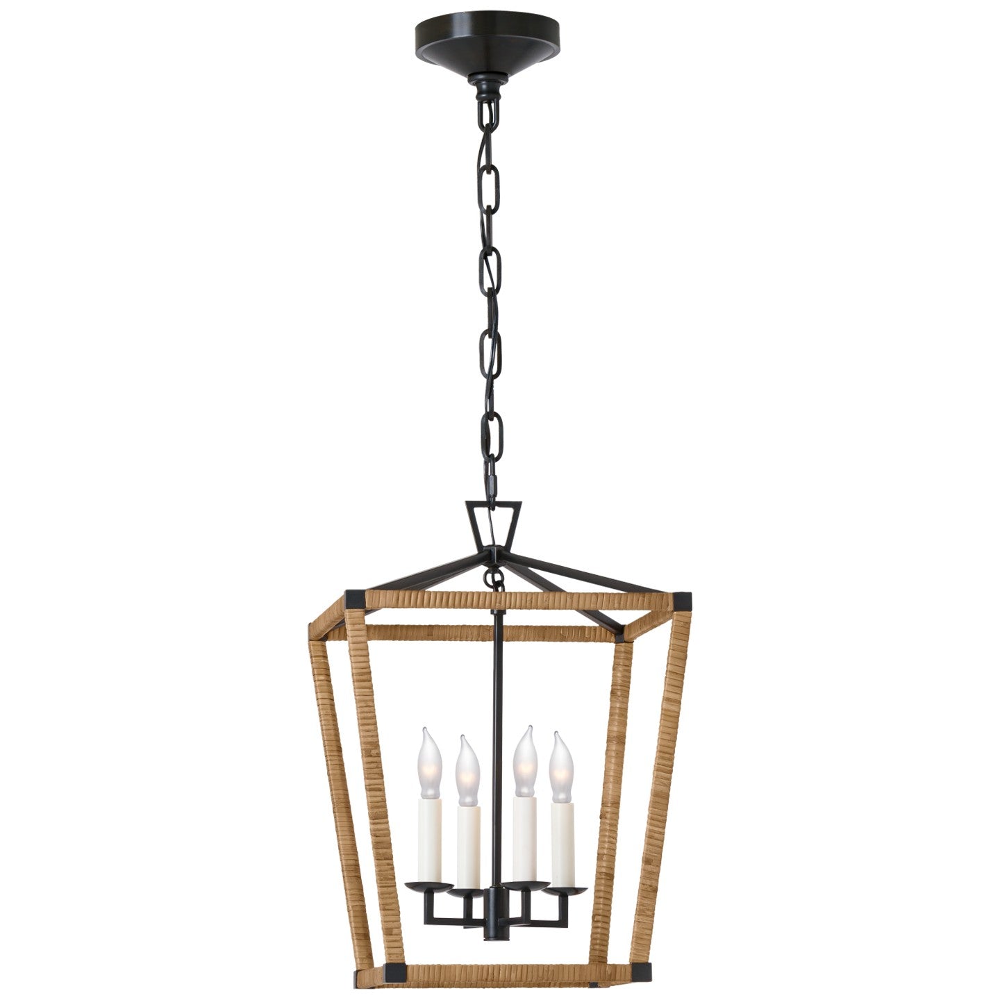 Visual Comfort Signature - CHC 5876AI/NRT - LED Lantern - Darlana Wrapped - Aged Iron and Natural Rattan