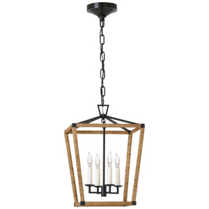 Visual Comfort Signature - CHC 5876AI/NRT - LED Lantern - Darlana Wrapped - Aged Iron and Natural Rattan