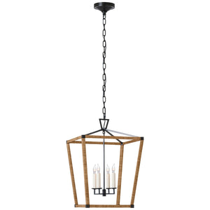 Visual Comfort Signature - CHC 5877AI/NRT - LED Lantern - Darlana Wrapped - Aged Iron and Natural Rattan