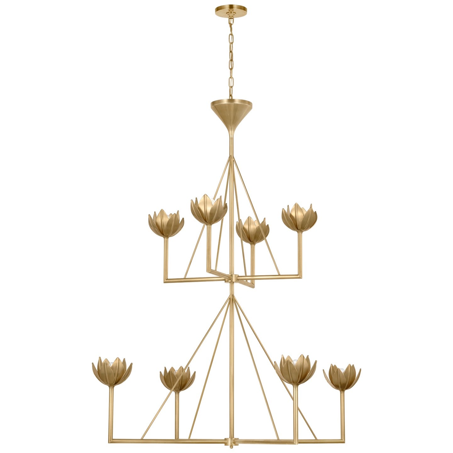 Visual Comfort Signature - JN 5006AB - Eight Light Chandelier - Alberto - Antique-Burnished Brass