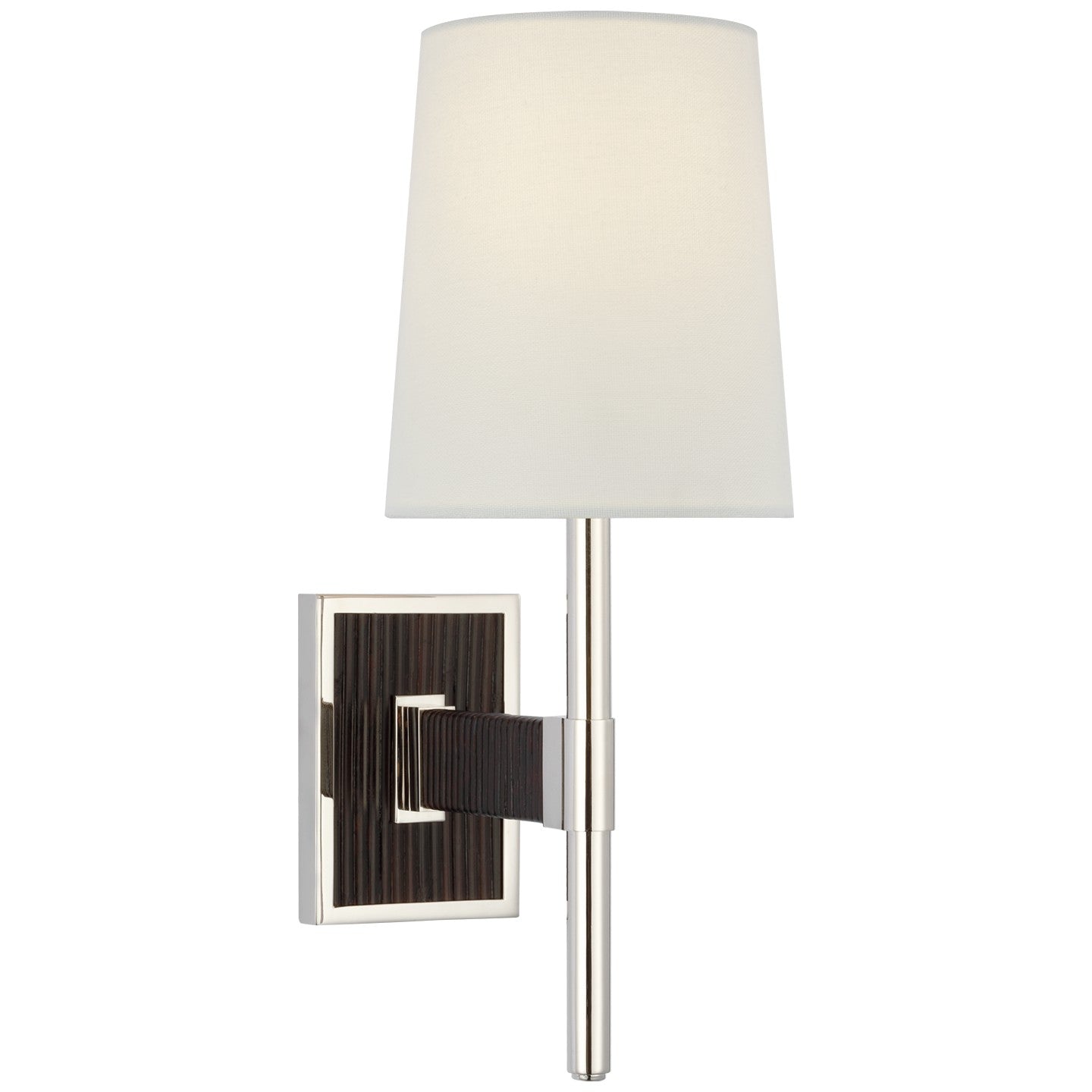 Visual Comfort Signature - SK 2555PN/BRT-L - LED Wall Sconce - Elle - Polished Nickel and Black Rattan