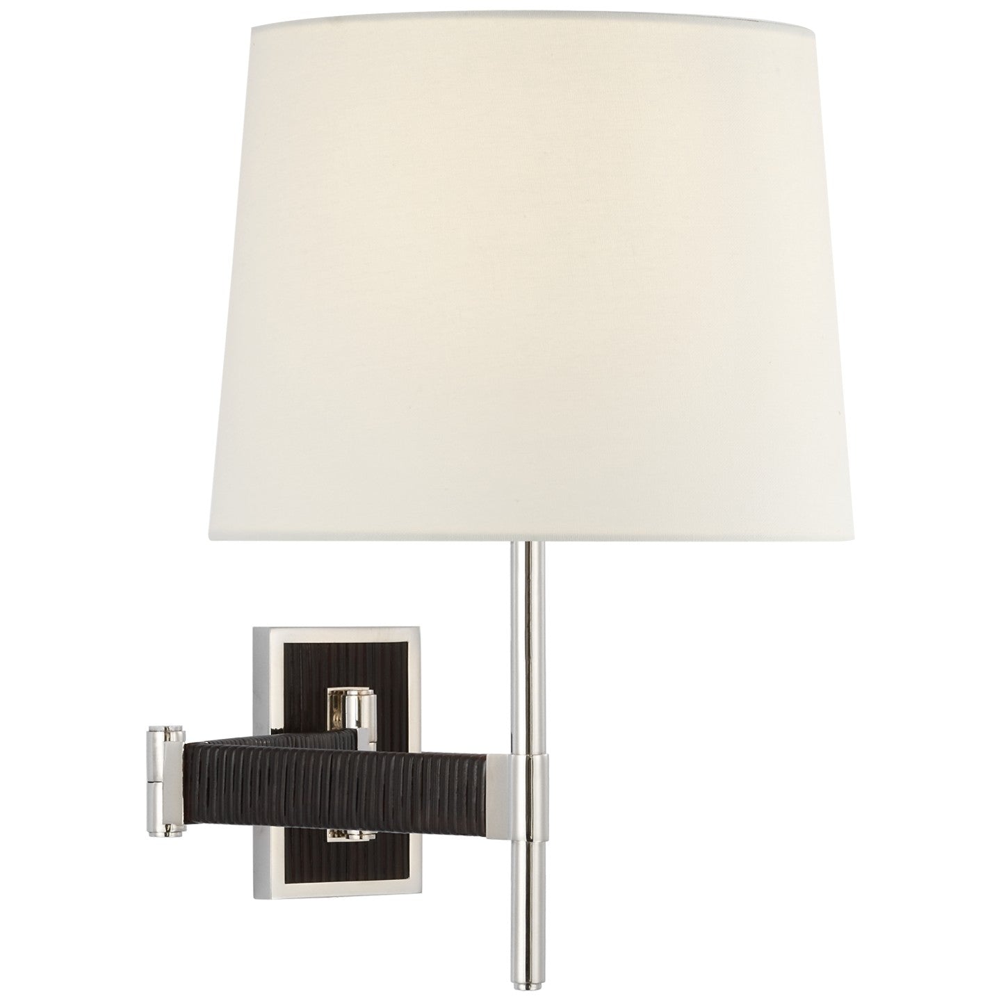 Visual Comfort Signature - SK 2556PN/BRT-L - LED Wall Sconce - Elle - Polished Nickel and Black Rattan