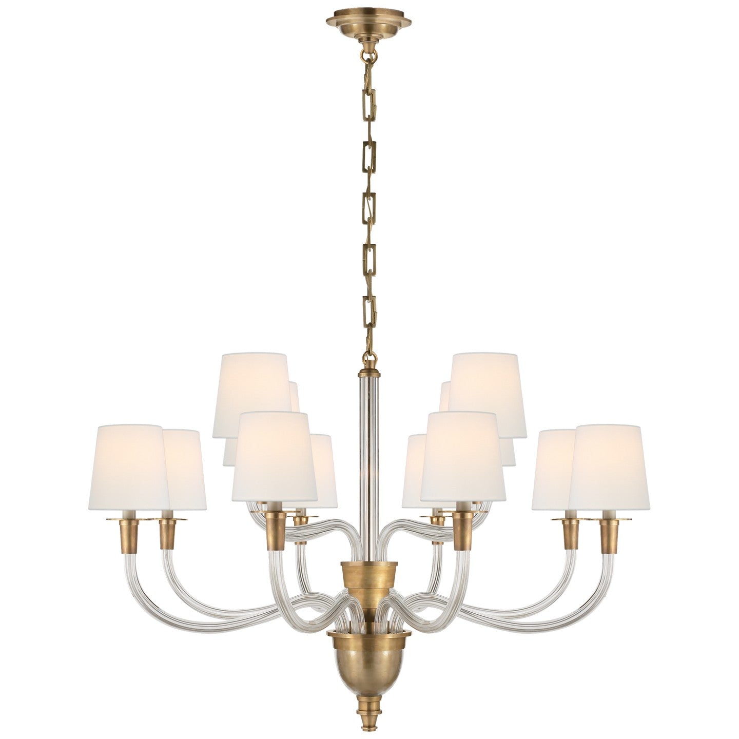 Visual Comfort Signature - TOB 5033HAB-L - 12 Light Chandelier - Vivian - Hand-Rubbed Antique Brass