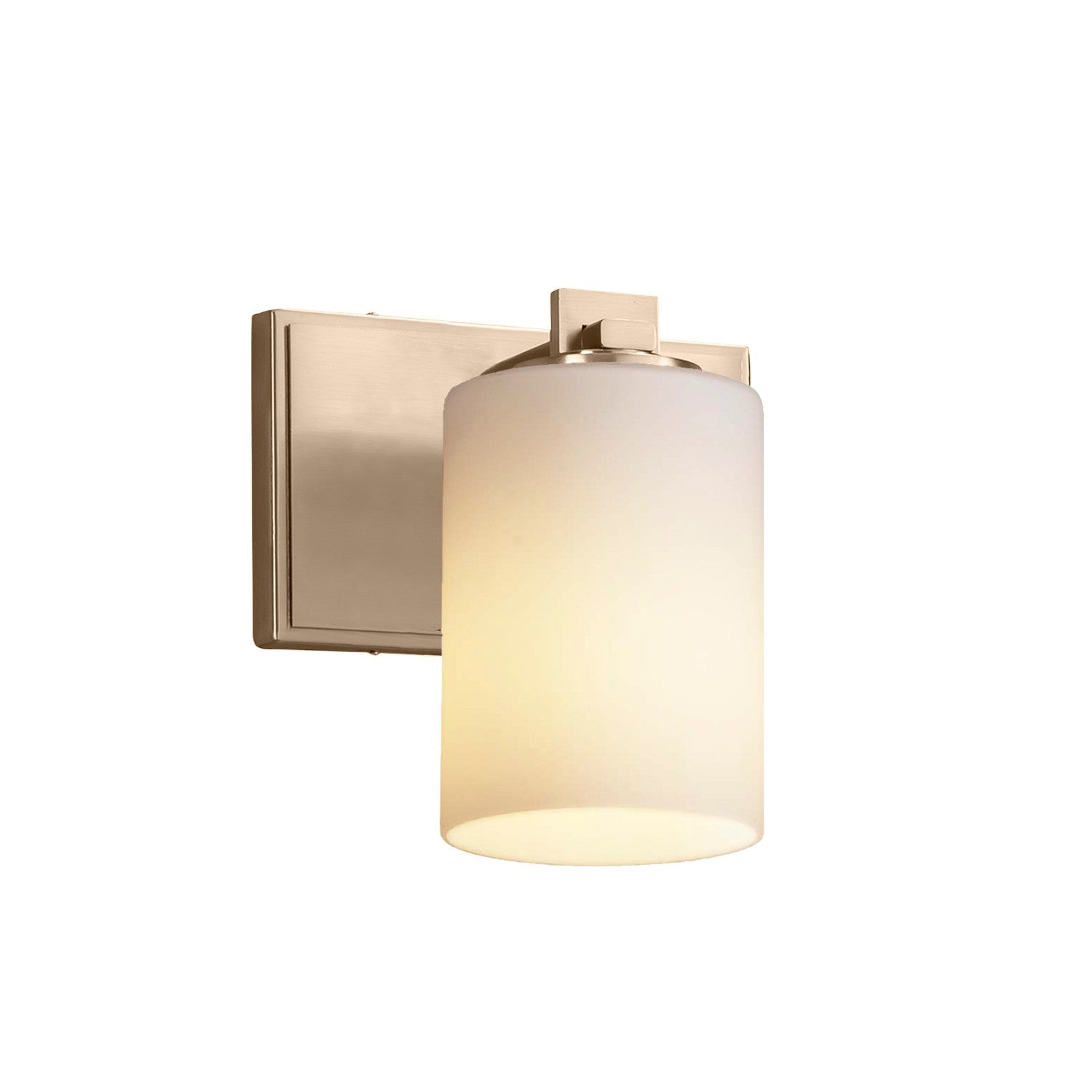 Justice Designs - FSN-8441-10-OPAL-BRSS - One Light Wall Sconce - Fusion - Brushed Brass