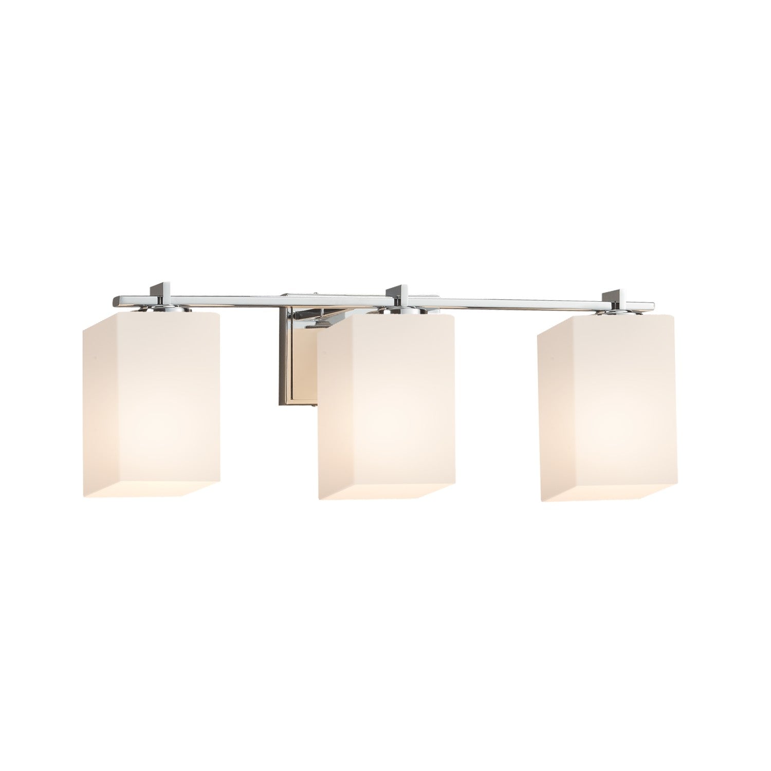 Justice Designs - FSN-8443-15-OPAL-CROM - Three Light Bath Bar - Fusion - Polished Chrome