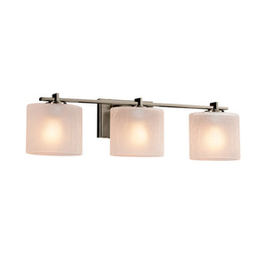 Justice Designs - FSN-8443-30-FRCR-NCKL - Three Light Bath Bar - Fusion - Brushed Nickel