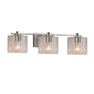 Justice Designs - FSN-8443-30-SEED-NCKL - Three Light Bath Bar - Fusion - Brushed Nickel