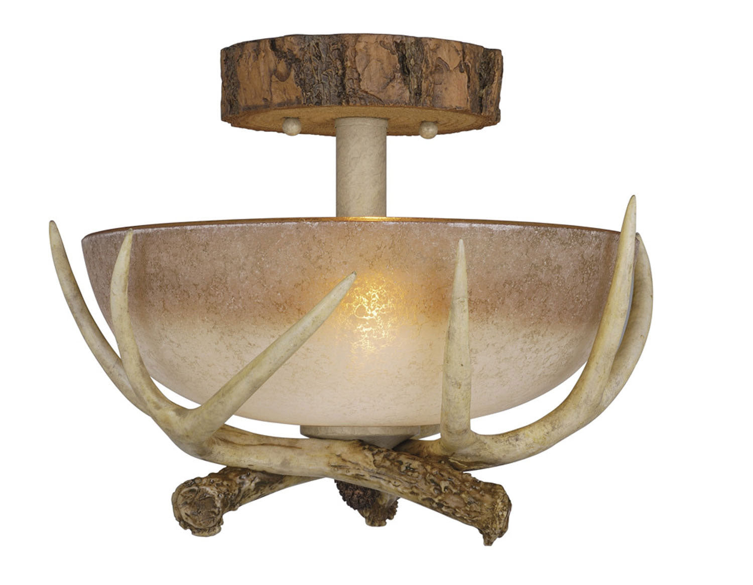 Vaxcel - CF33012NS - Two Light Semi Flush Mount - Lodge - Noachian Stone