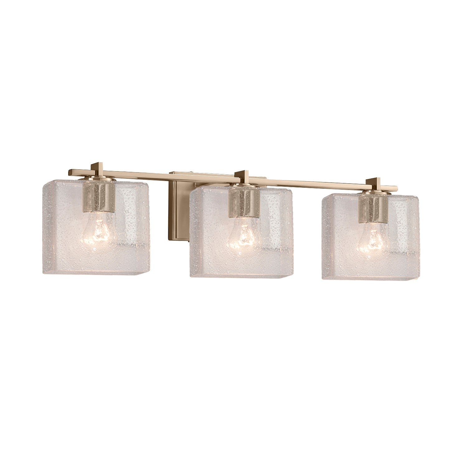 Justice Designs - FSN-8443-55-SEED-BRSS - Three Light Bath Bar - Fusion - Brushed Brass